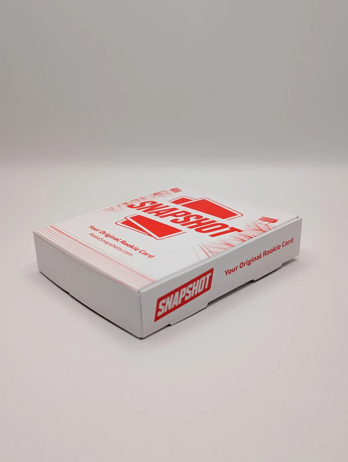 Custom trading cards in magnetic display case - The Rookie Box sports card pack with professional quality printing