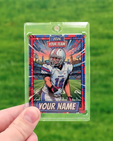 Custom Football Trading Card example
