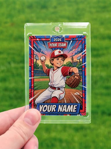 Youth Baseball Trading Card example