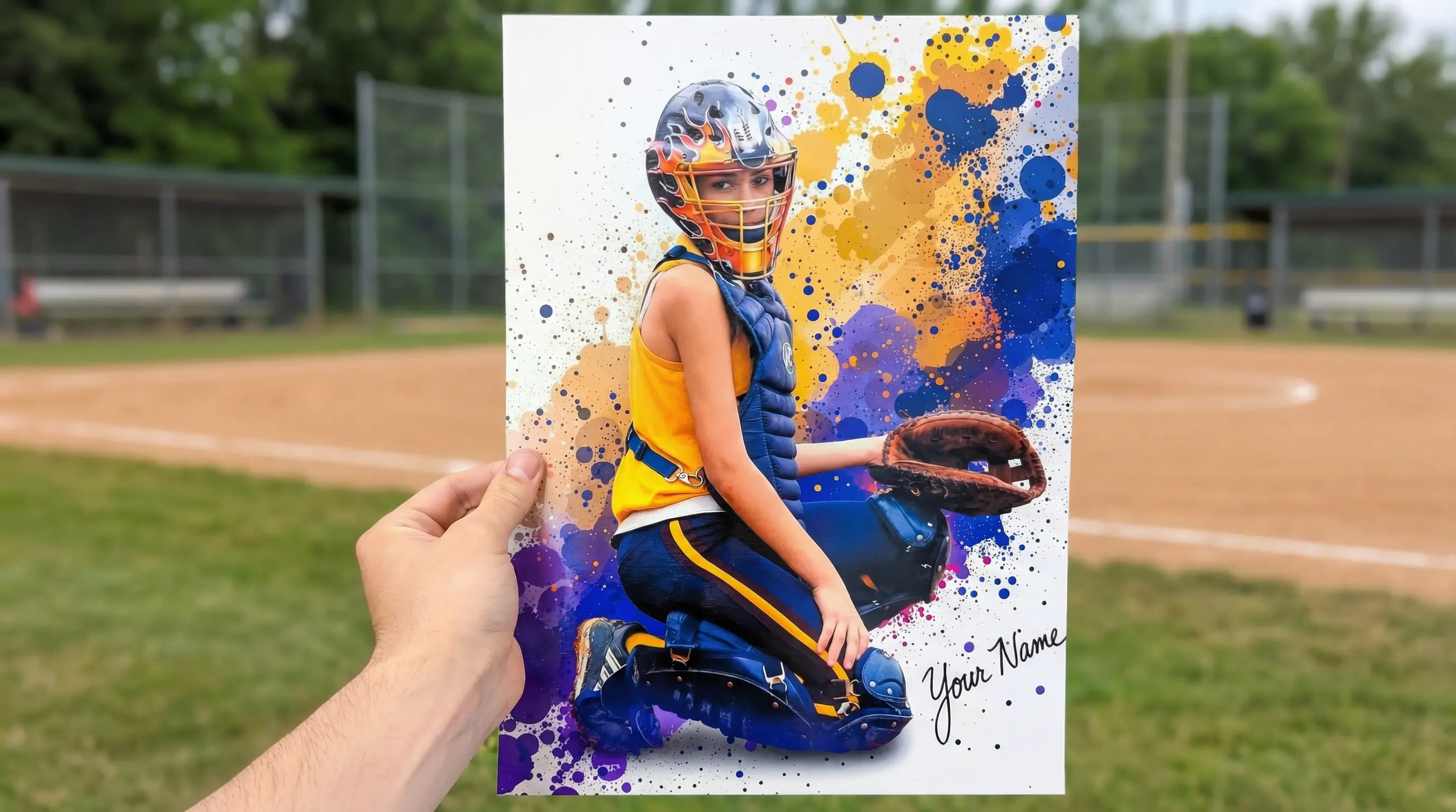MEGA Card oversized 11x15 custom sports card poster - premium trading card wall art for athletes