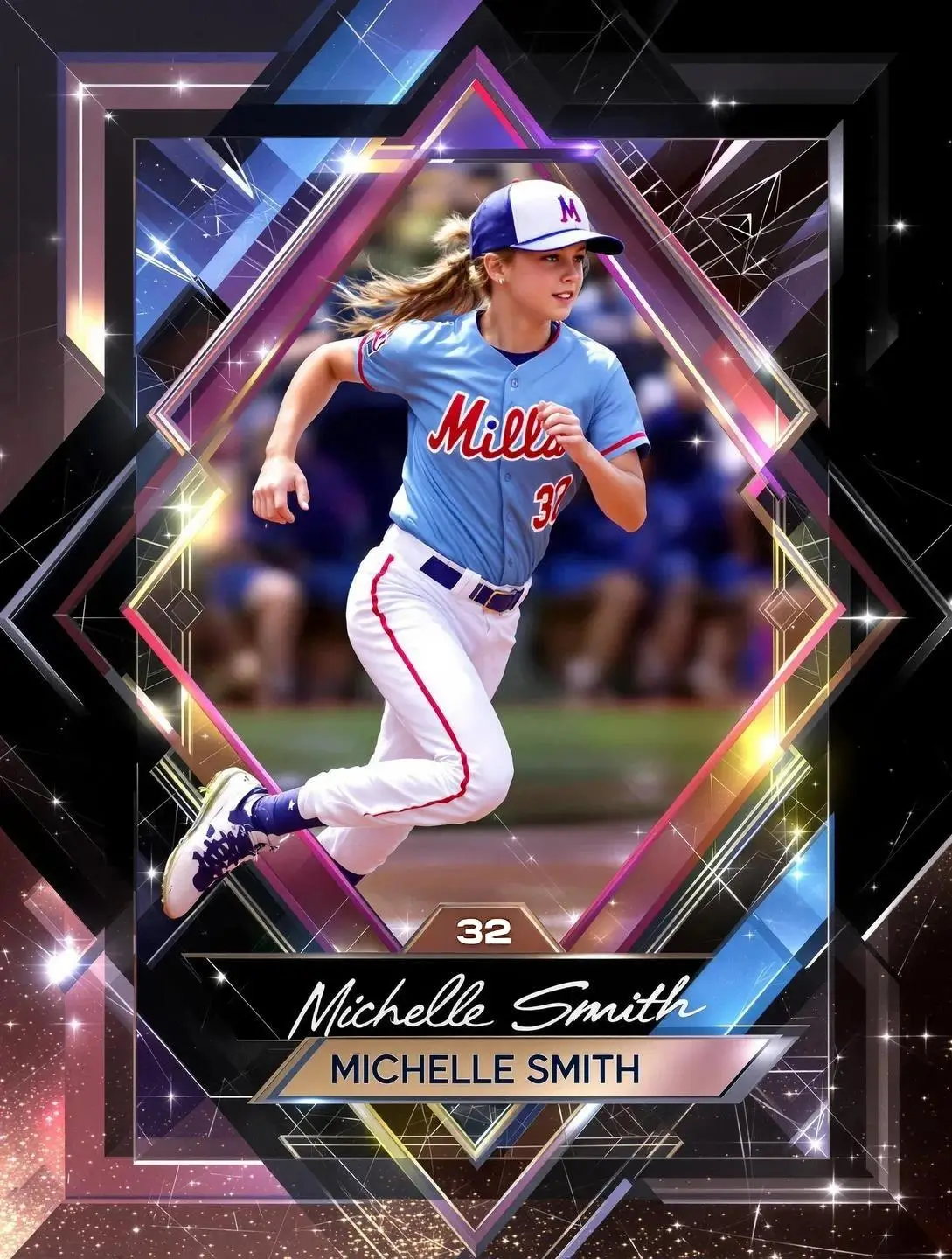 Professional sports card after transformation