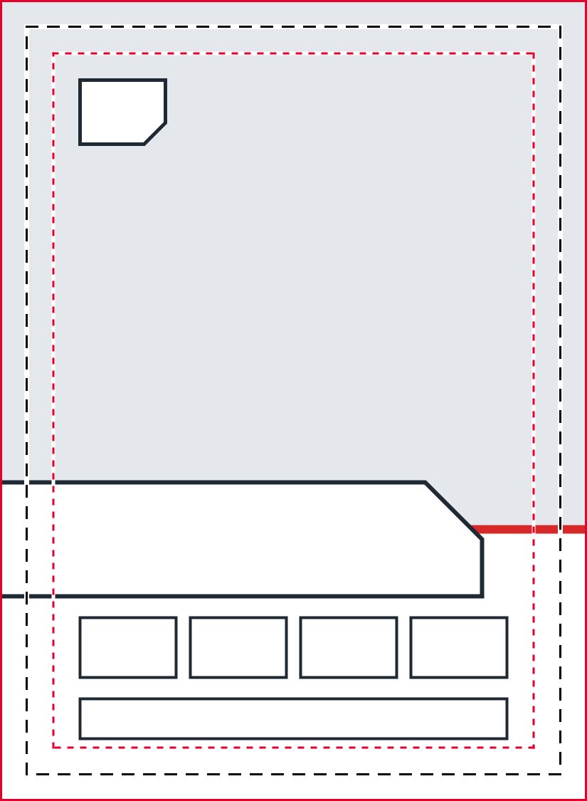 Angled Nameplate blank trading card template, with guides