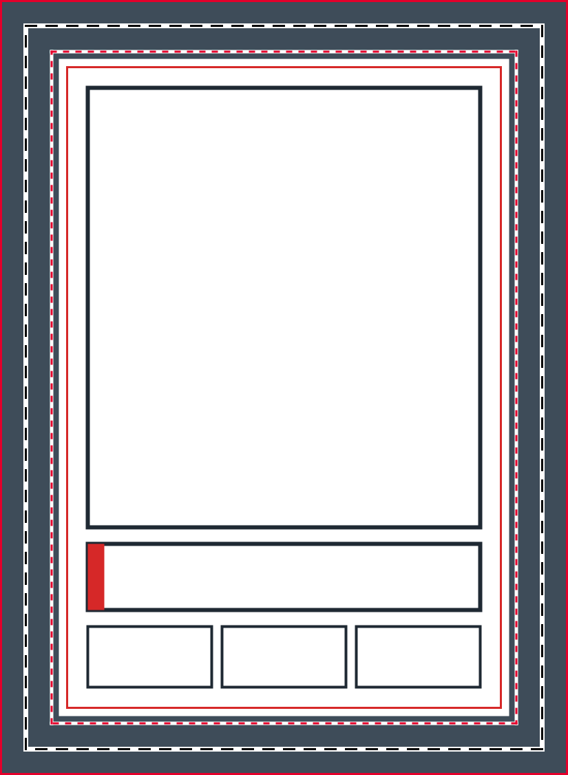 Classic Frame blank trading card template, with guides