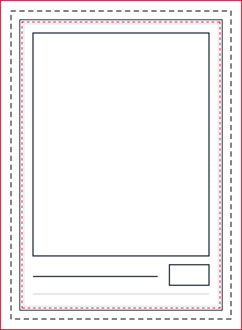 Simple Border blank trading card template, with guides