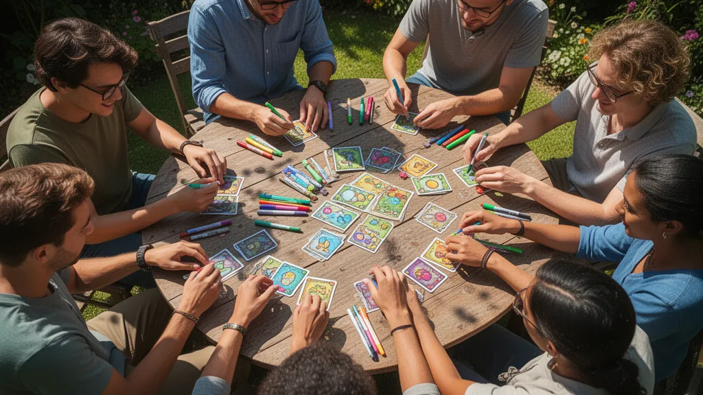 Custom board game card creator tool showing premium printed trading card with photo and stats