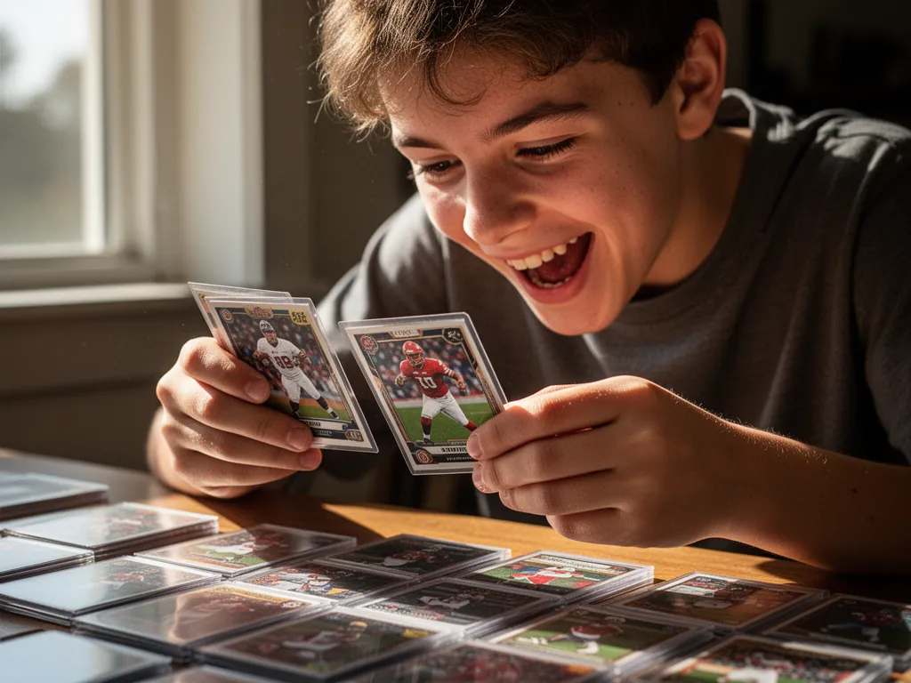Close-up of professional card stock custom trading card with athlete name and jersey number printed clearly