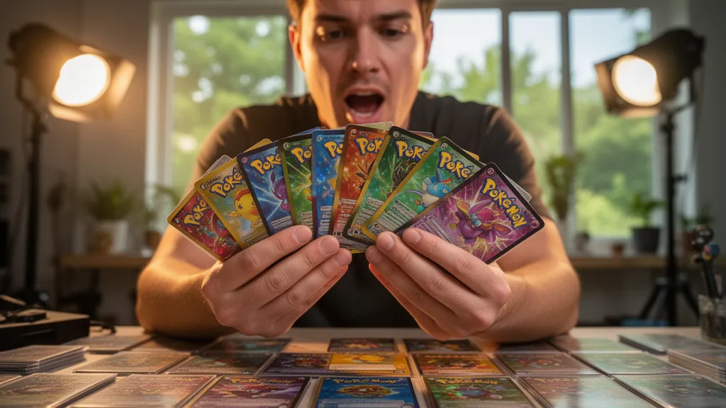 Custom Pokemon card printing result showing a high-quality personal photo card in a magnetic case
