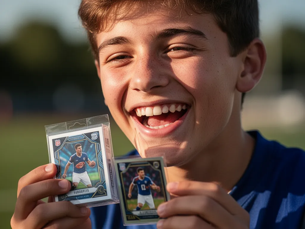 Snapshot custom trading card pack displayed next to free magnetic protective case included with order