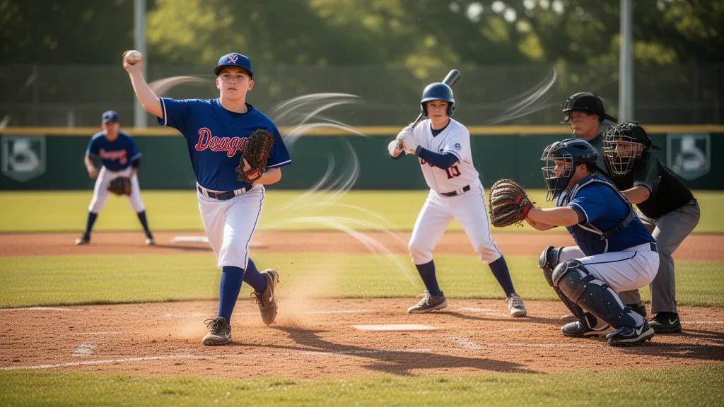 Custom DIY baseball card featuring a youth player mid-swing printed on professional card stock