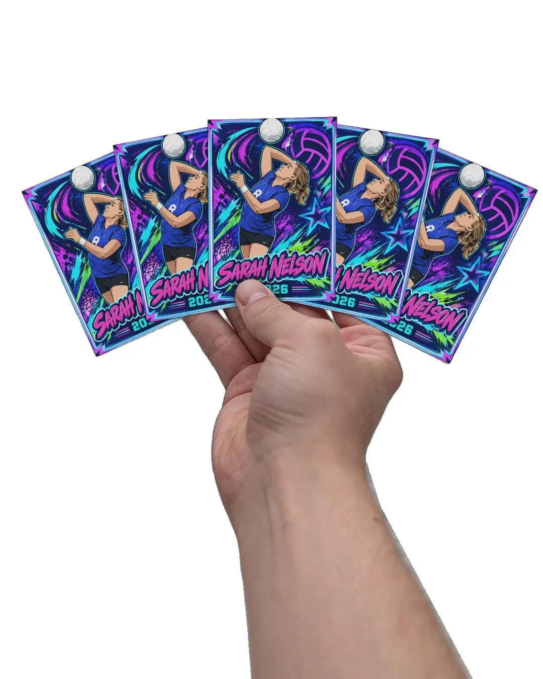 Neon Bomb Snapshot template shown as standard cards