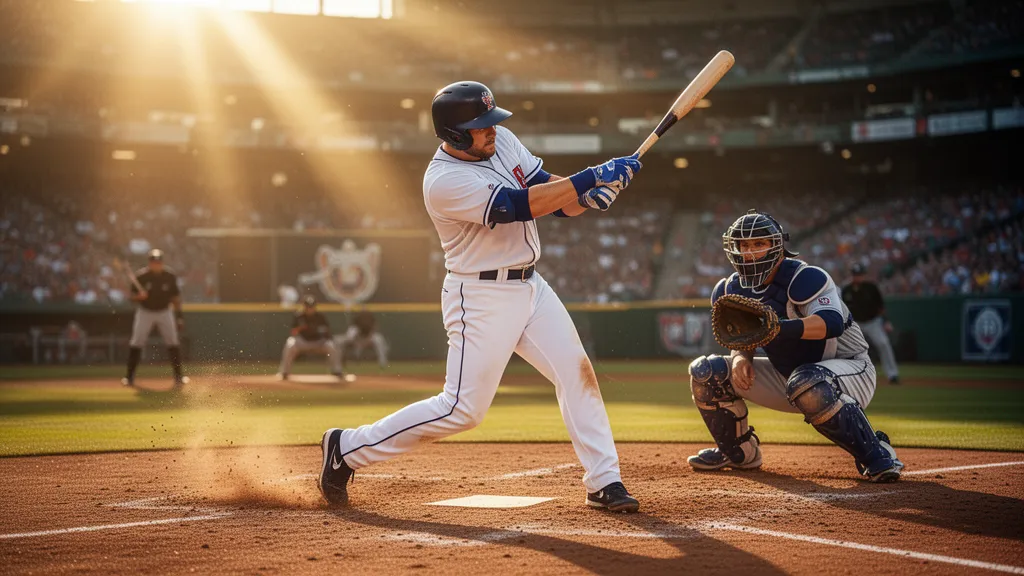 Custom baseball card featuring a young player in full uniform holding a bat at the plate