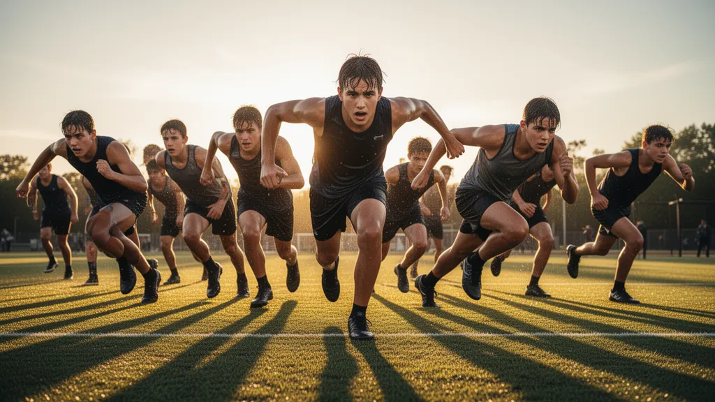 Young athlete displaying mental toughness during a competitive youth sports game on the field