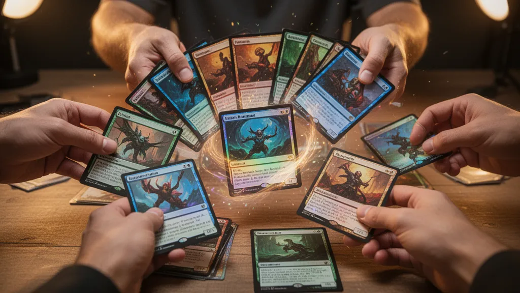 Premium MTG-style custom card printing on professional card stock with free magnetic case included