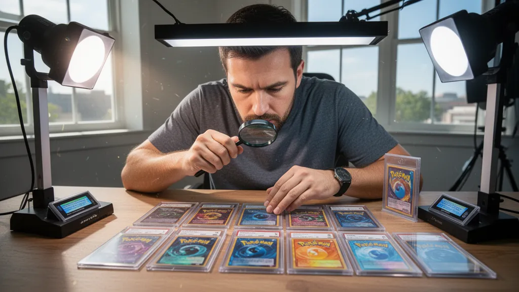Premium custom trading card made from a Pokemon collection photo displayed in a magnetic case