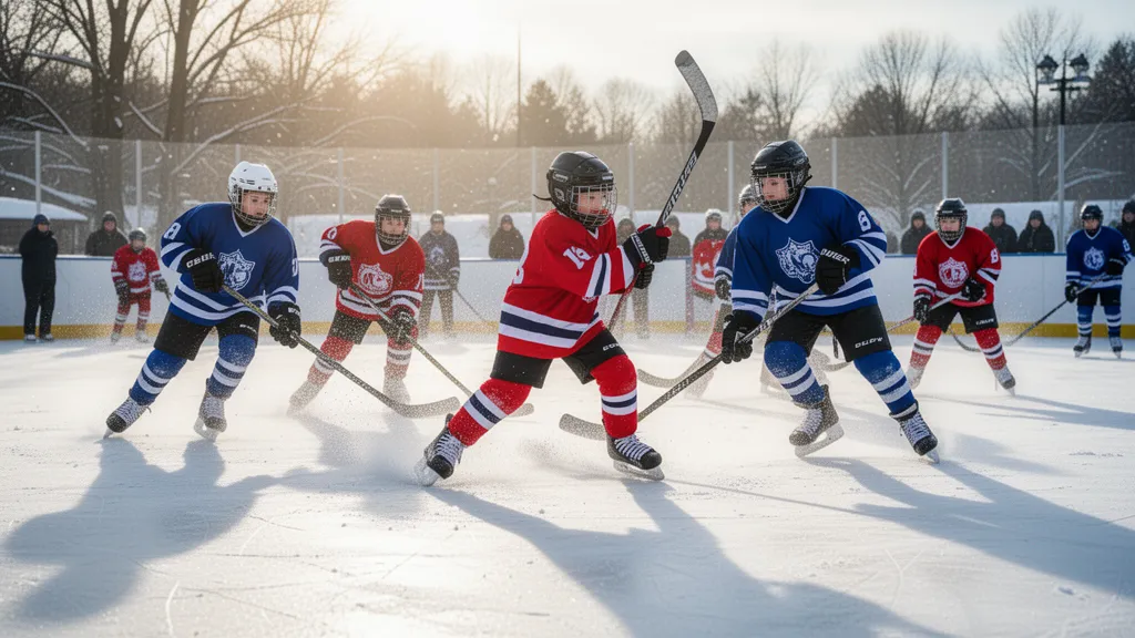Custom hockey trading card featuring Rochester youth player in full gear on ice during weekend tournament