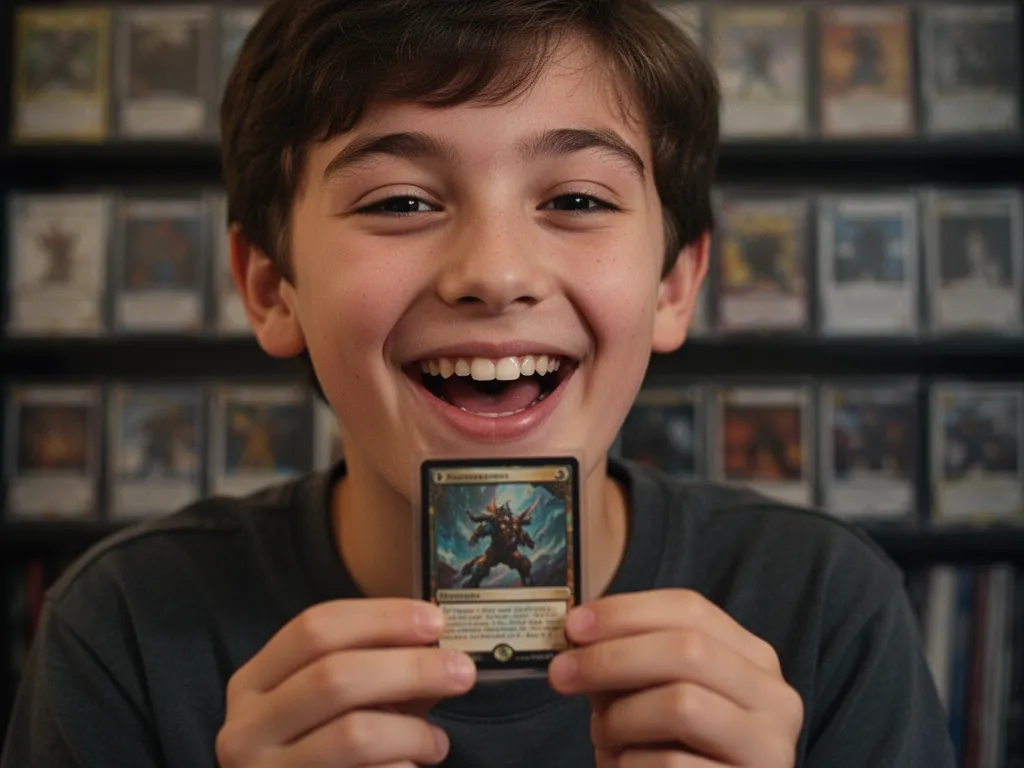 Snapshot custom trading card order displayed in free magnetic protective case on desk