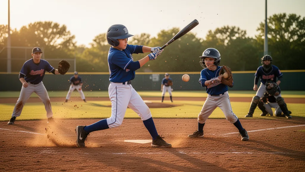 Young baseball player holding a custom Snapshot youth baseball card in team uniform on field
