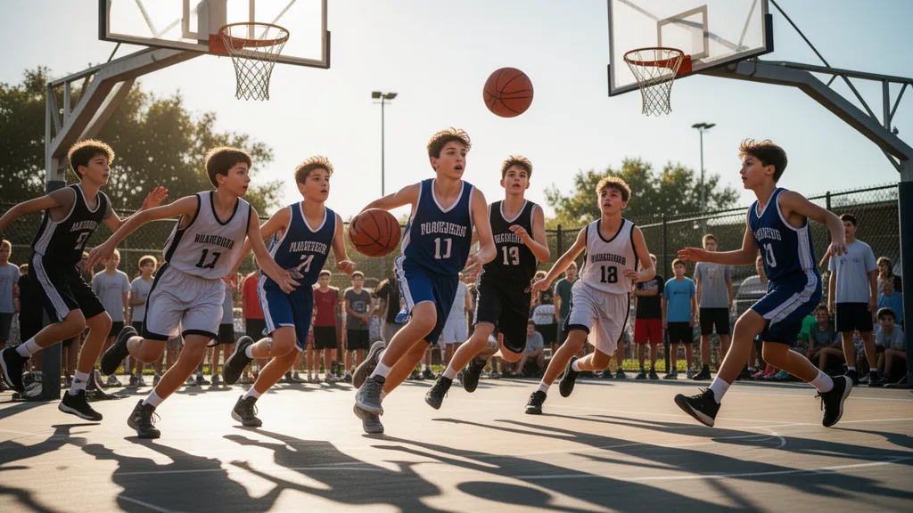 Young basketball player holding a custom Snapshot trading card after weekend youth tournament win