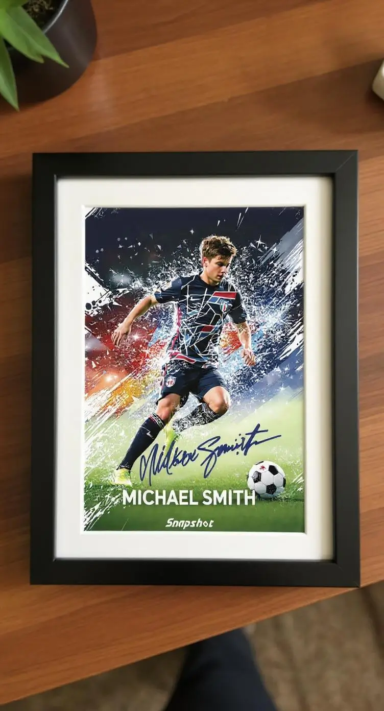 Tarjeta personalizada con foto de un futbolista